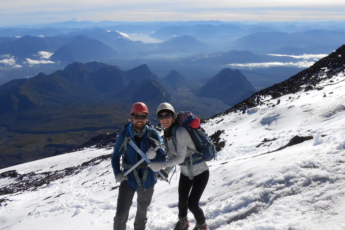 Climbers on Volcan Villarica in Pucon Chile